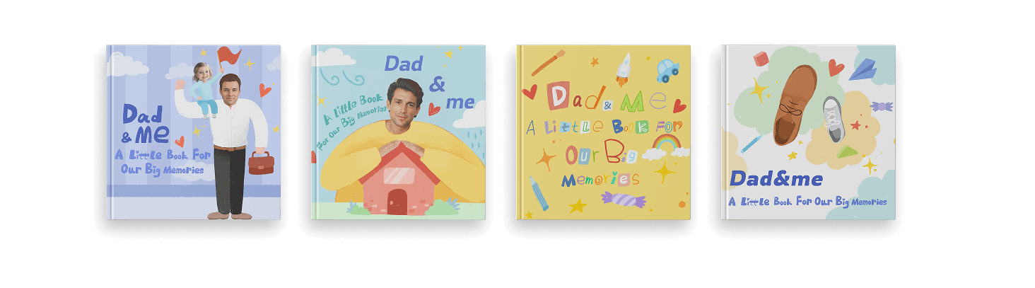 Dad and Me personalized book covers