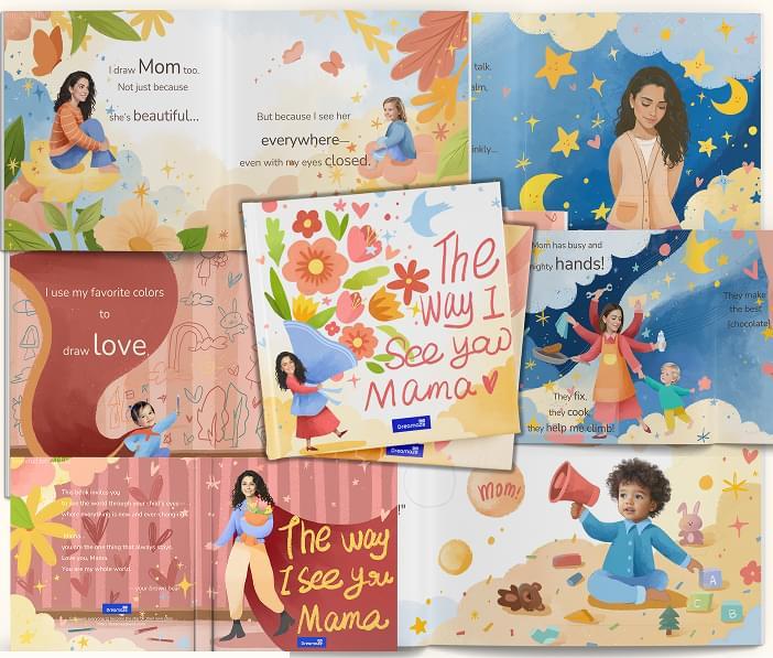 Spreads from The Way I See You Mama picture book